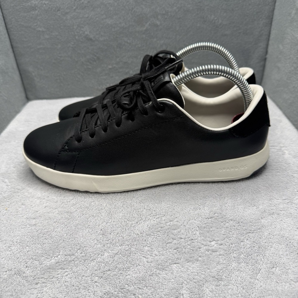 Cole Haan GrandPro Tennis Men's Size 9.5 Black Leather Ivory Sneakers C28296